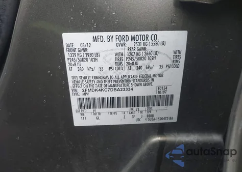 2013 Ford Edge Limited from USA, damaged, VIN 2FMDK4KC7DBA23334